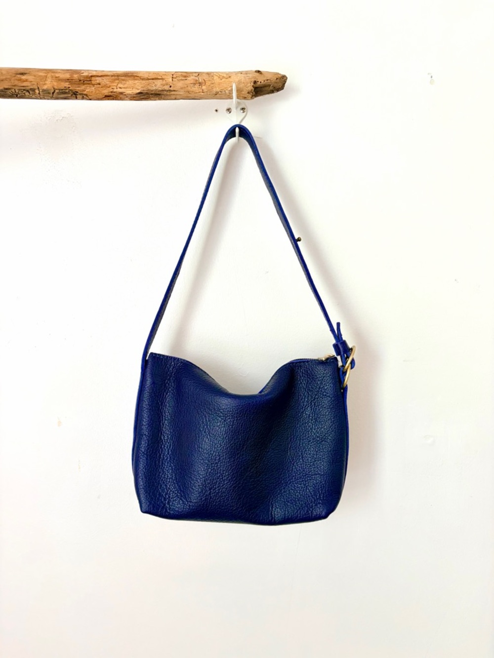 Portland Leather Slouchy Shoulder Bag in cobalt (small) Like New! Charm included - Picture 2 of 6